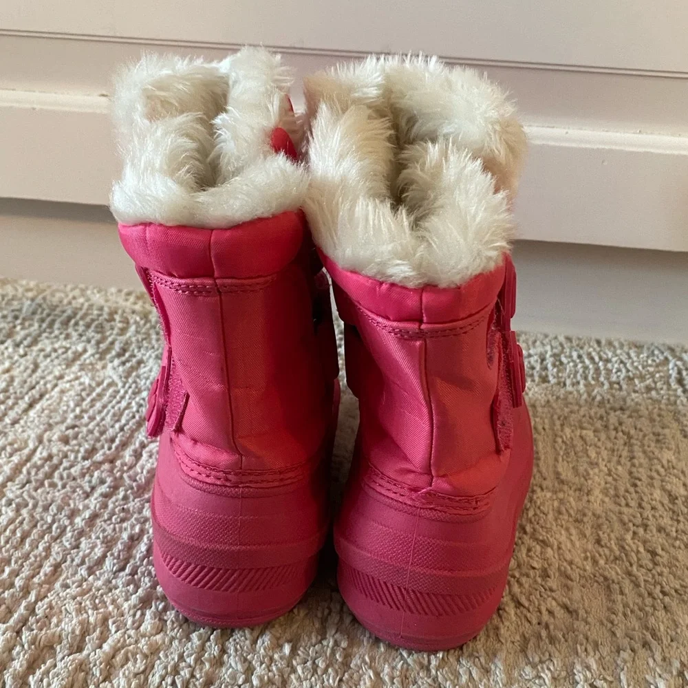 Cat & Jack Girls Pink Snow Boots Size 10